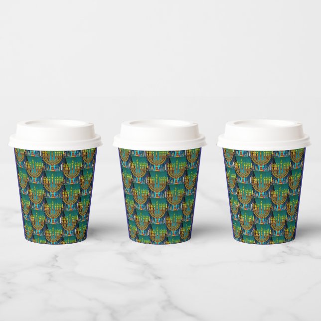 City Menorah Paper Cups (Multi)