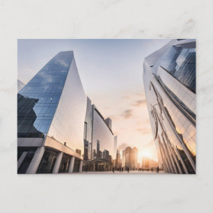 City modern business centre postcard