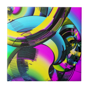 City Neon Lights Ceramic Tile