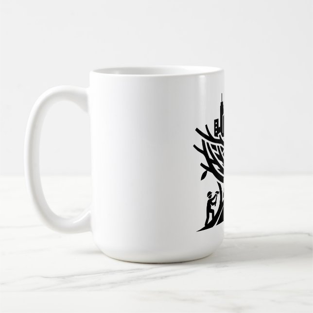 City nest builder constructing a massive new world coffee mug (Left)