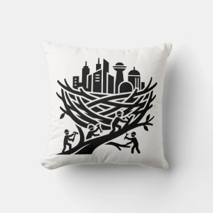 City nest builder constructing a massive new world cushion