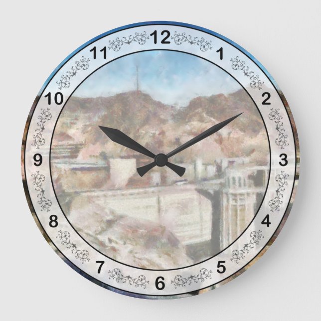 City - Nevada - Hoover Dam Large Clock (Front)