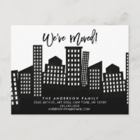 City New Apartment Moving Announcement Postcard