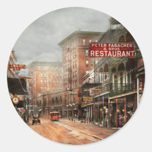 City - New Orleans - A look at St Charles Ave 1910 Classic Round Sticker