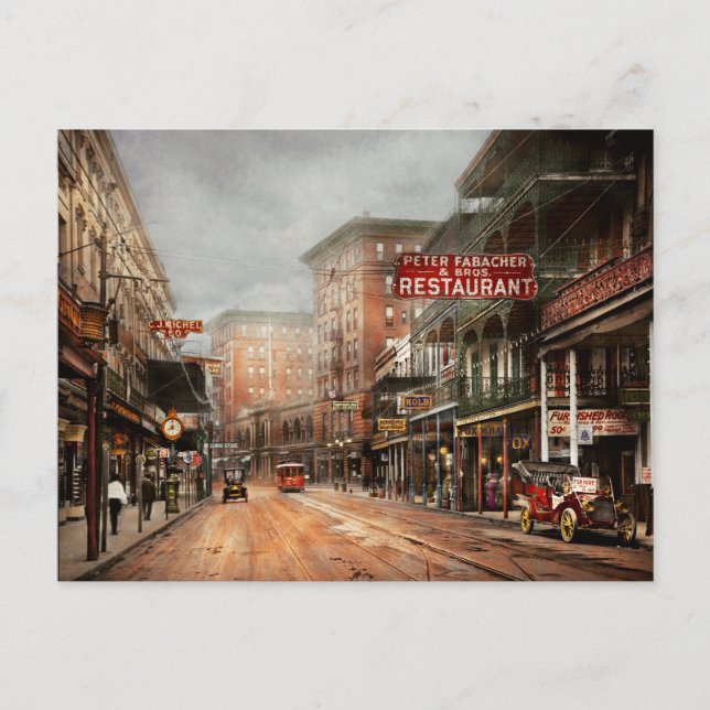 City - New Orleans - A look at St Charles Ave 1910 Postcard (Front)