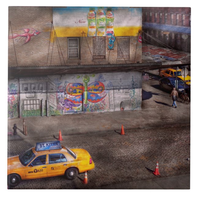 City - New York - Greenwich Village - Life's colou Ceramic Tile (Front)