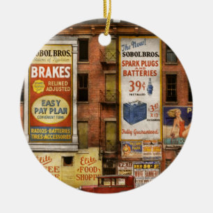 City - New York NY - Elite lunch bar 1938 Ceramic Ornament