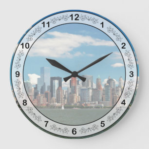 City - New York NY - The New York skyline Large Clock