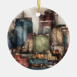 City - New York Skyscrapers - hoboken nj Ceramic Ornament