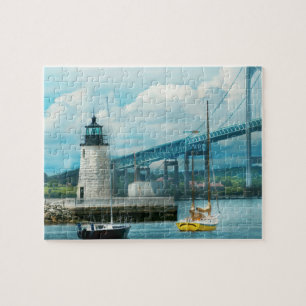 City - Newport RI - The Newport lighthouse Jigsaw Puzzle