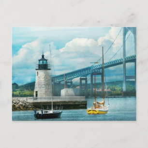 City - Newport RI - The Newport lighthouse Postcard