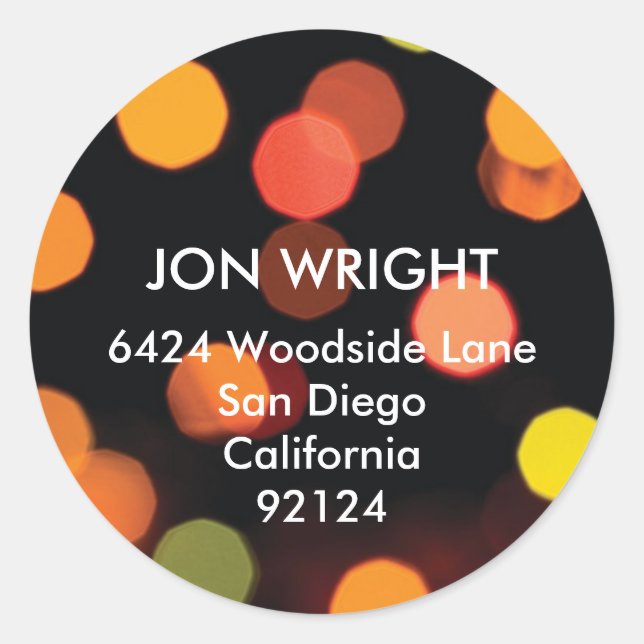 City night light multi colour modern address label (Front)