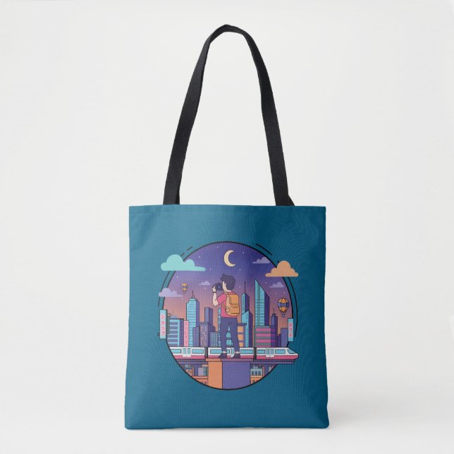 City Night Traveler Tote Bag (Front)