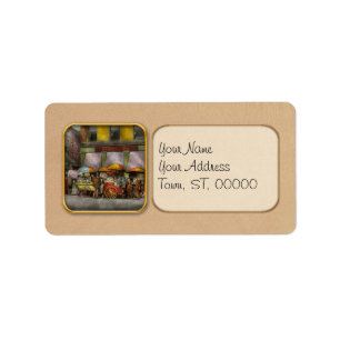 City - NY- Lunch carts on Broadway St NY - 1906 Label