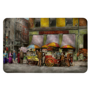 City - NY- Lunch carts on Broadway St NY - 1906 Magnet