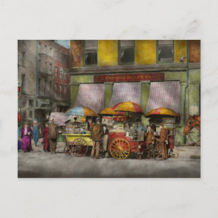 City - NY- Lunch carts on Broadway St NY - 1906 Postcard