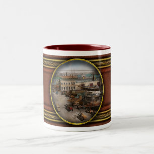 City - NY - South Street Seaport - 1901 Two-Tone Coffee Mug