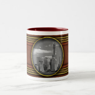 City - NY - The shades of a city Two-Tone Coffee Mug