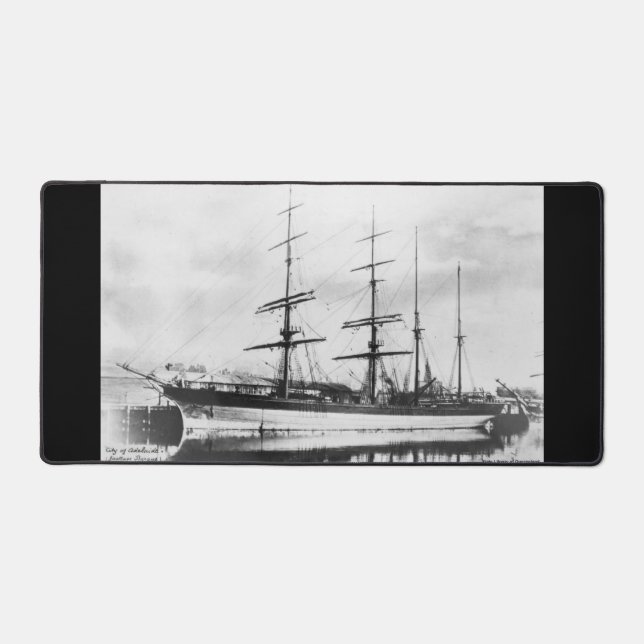 City of Adelaide Clipper ship 1800s Desk Mat (Front)