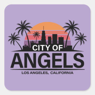 City of Angels, Los Angeles, California Square Sticker
