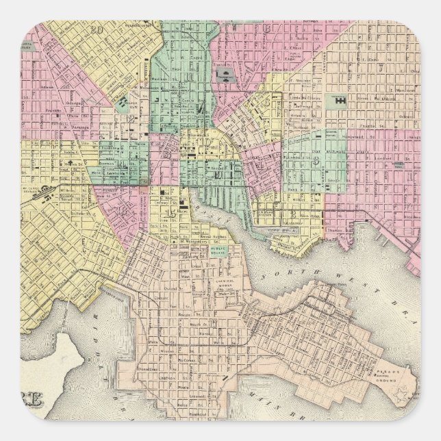 City Of Baltimore Maryland Square Sticker (Front)