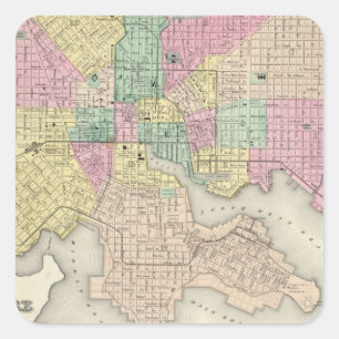 City Of Baltimore Maryland Square Sticker