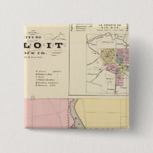 City of Beloit, Rock Co and Shullsburg 15 Cm Square Badge