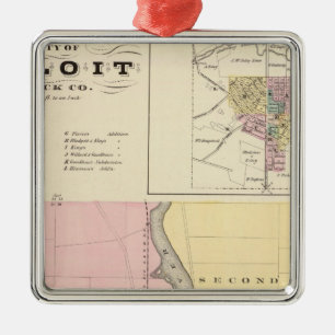 City of Beloit, Rock Co and Shullsburg Metal Ornament