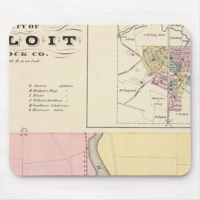 City of Beloit, Rock Co and Shullsburg Mouse Pad (Front)