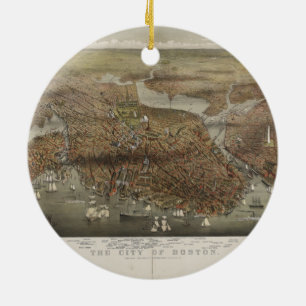 City of Boston Massachusetts 1873 Ceramic Ornament