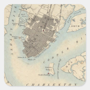 City of Charleston, South Carolina Square Sticker