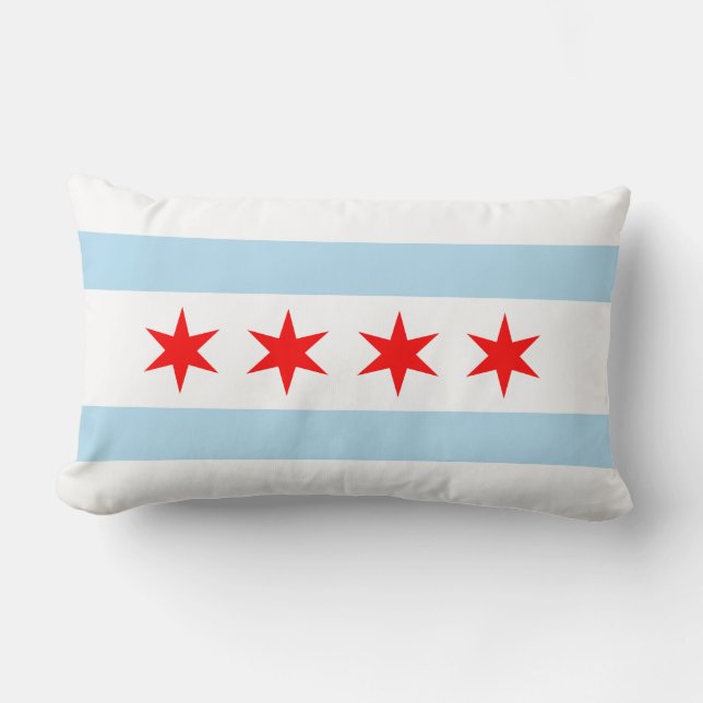 City of Chicago Flag Souvenir Lumbar Cushion (Front)