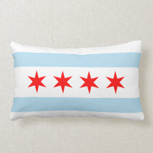 City of Chicago Flag Souvenir Lumbar Cushion