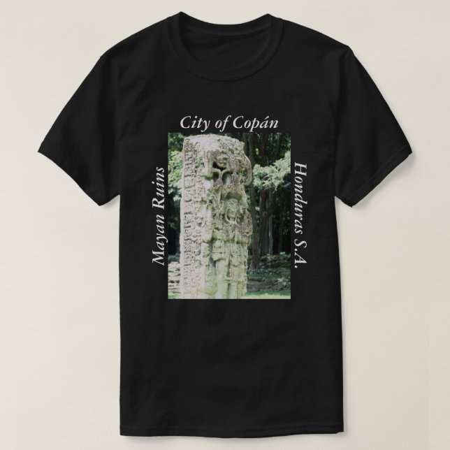 City of Copan Ancient Ruins Mayan Archaeological T-Shirt (Design Front)