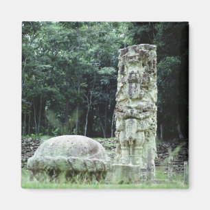 City of Copan Mayan Ruins Photo Designed Square Magnet