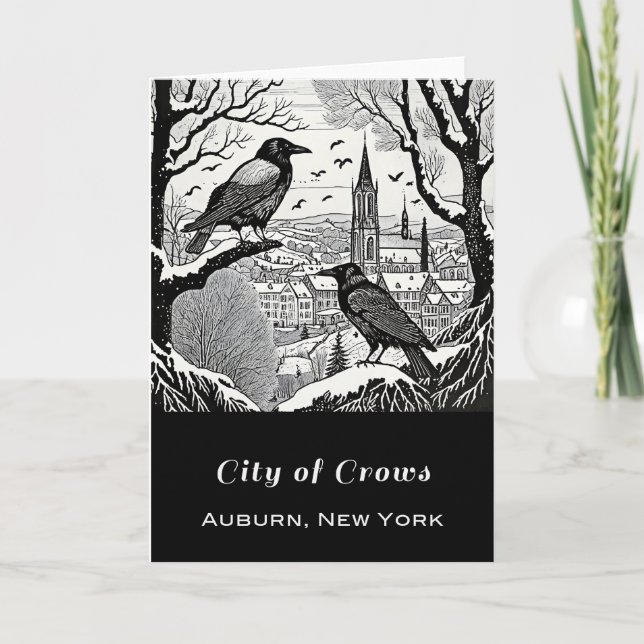 City of Crows 5x7 Folded Card, blank inside Thank You Card (Front)
