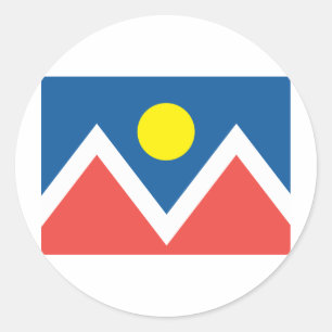 City of Denver flag Classic Round Sticker
