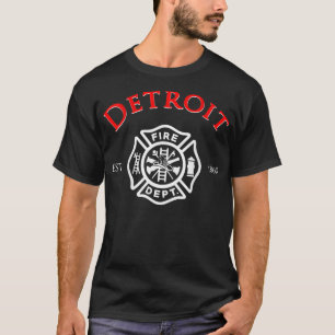 City of Detroit Fire Rescue Michigan Firefighter  T-Shirt