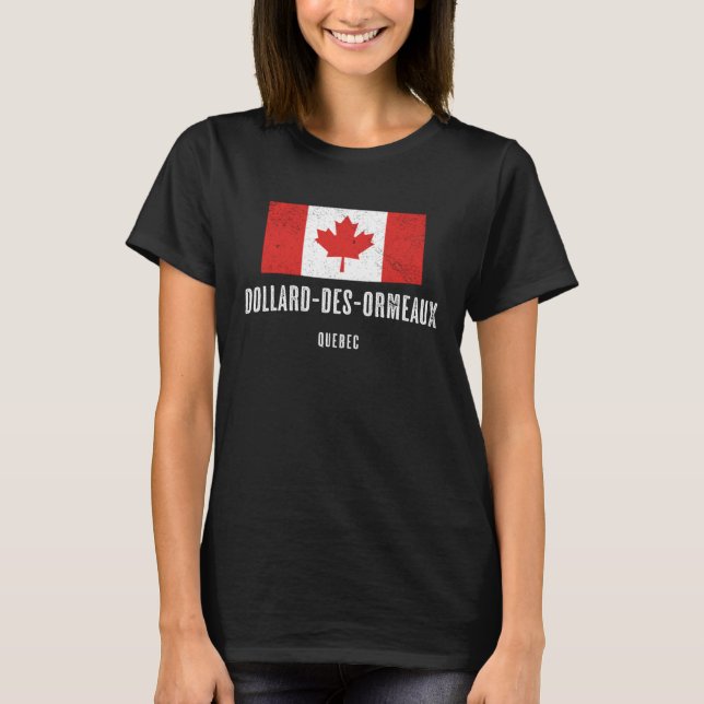 City of Dollard des Ormeaux  CANADA Canadian Flag T-Shirt (Front)