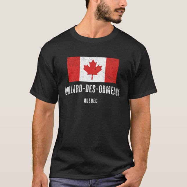 City of Dollard des Ormeaux  CANADA Canadian Flag T-Shirt (Front)