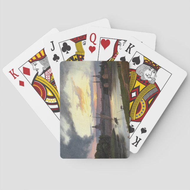City of Dresden at Sunset (German Landscape) Playing Cards (Back)