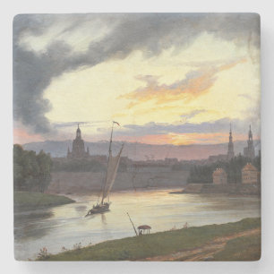 City of Dresden at Sunset (German Landscape) Stone Coaster