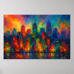City of Echoes Cityscape Poster