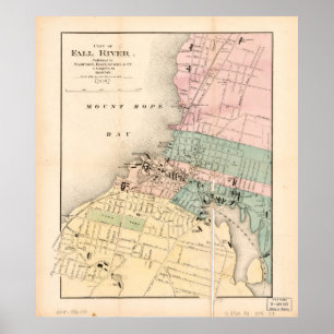 City of Fall River, Massachusetts Map (1874) Poster