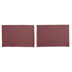 City of Glasgow Green and Red Highland Plaid Pillowcase