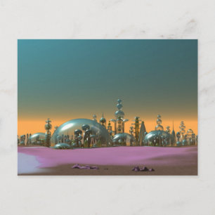 City of Glass Gold and Silver Postcard