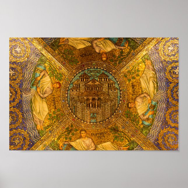 City of God Neo Byzantine mosaic cathedral ceiling Poster (Front)