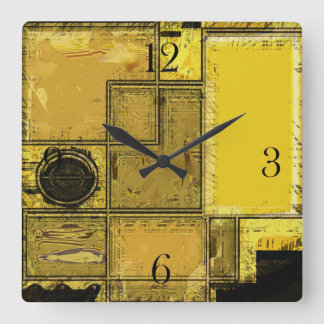 City of Gold Urban Abstract Art Clock