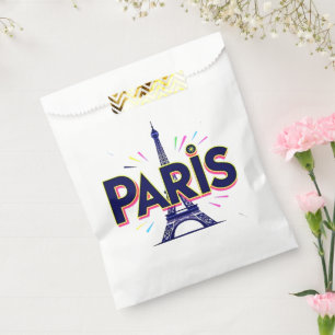 City of Lights: Bold Paris Typography Art Favour Bag