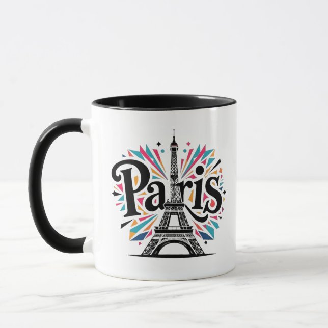 City of Lights: Bold Paris Typography Art Mug (Left)